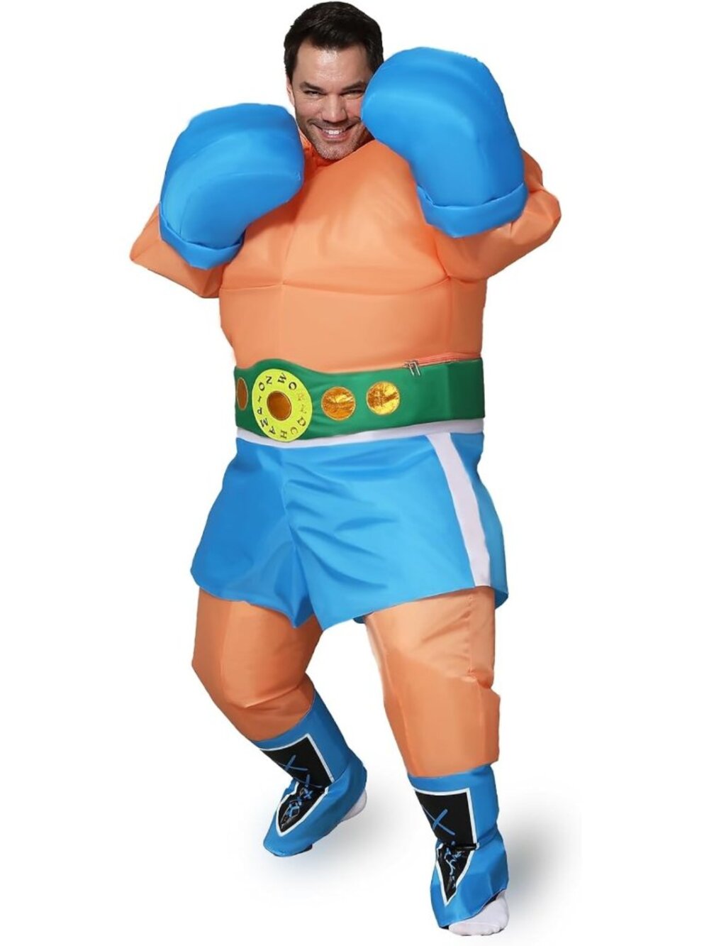 Inflatable Adult Boxer Costume – Fun Halloween Blow-Up Suit with Oversized